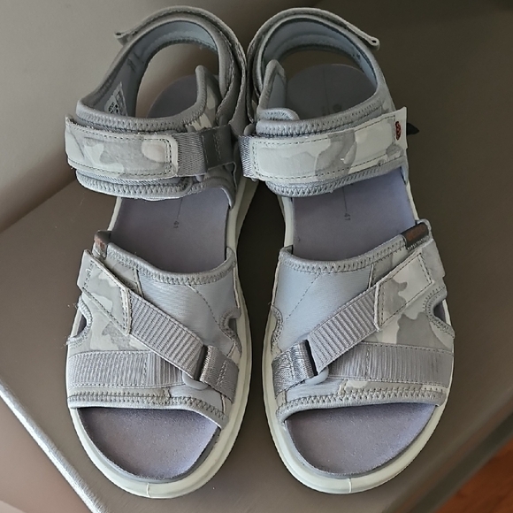 ECCO Women's EXOWRAP 3 Strap Sport Camo Gray Sandal sz 41/10-10.5 - Picture 1 of 7